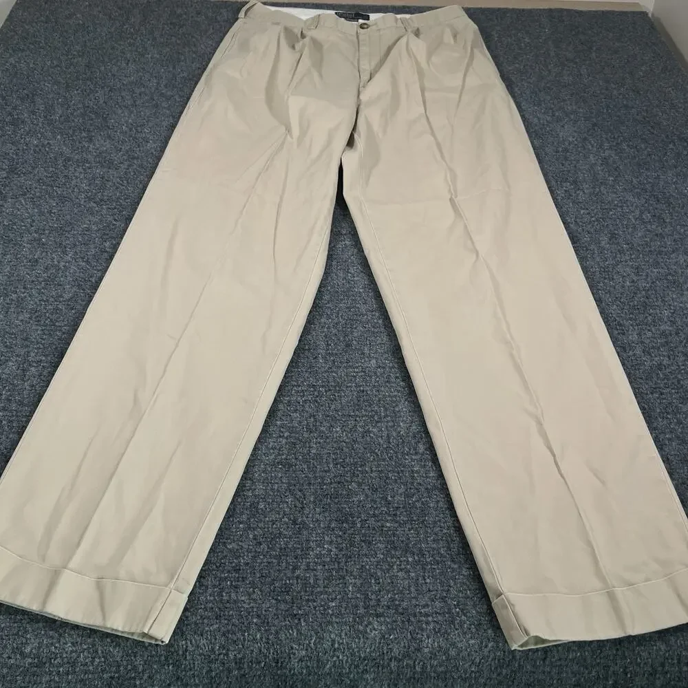 Vintage Polo Ralph Lauren Hammond Double Pleated Pants Twill Cotton Men 34x32